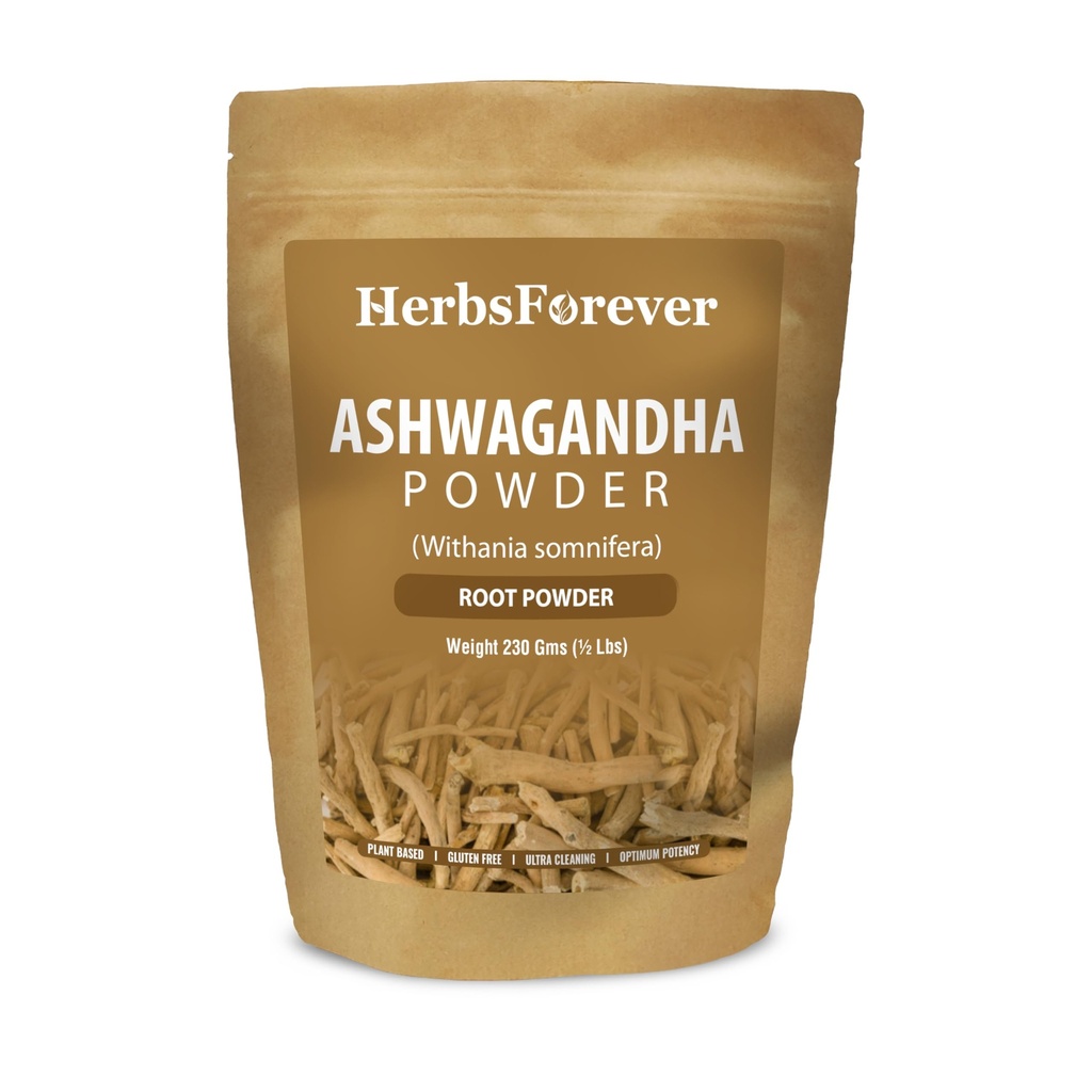 HerbsForever Ashwagandha Toz 230g I Winter Cherry, Non-GMO, Vegan, Gluten-Free I Ayurvedic Stress-Buster Supports Energy Alert, Vitality & Rejuvenator Genel Wellness