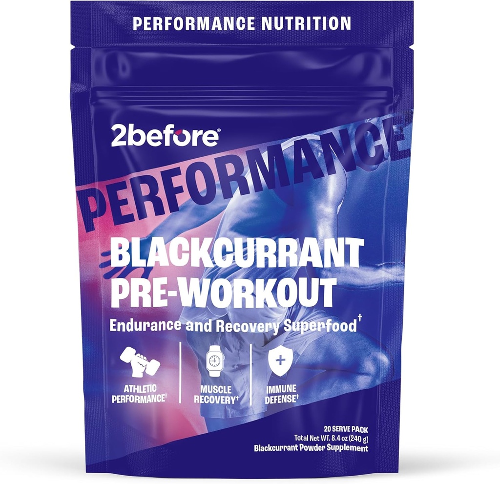 2 Blackcurrant I All Natural Vegan Pre Workout, Caffeine Free I Clean Energy, Endurance, Recovery I Pre Workout Women and Men I 20 Services Pouch I Informed Sports Certified Sports Certified