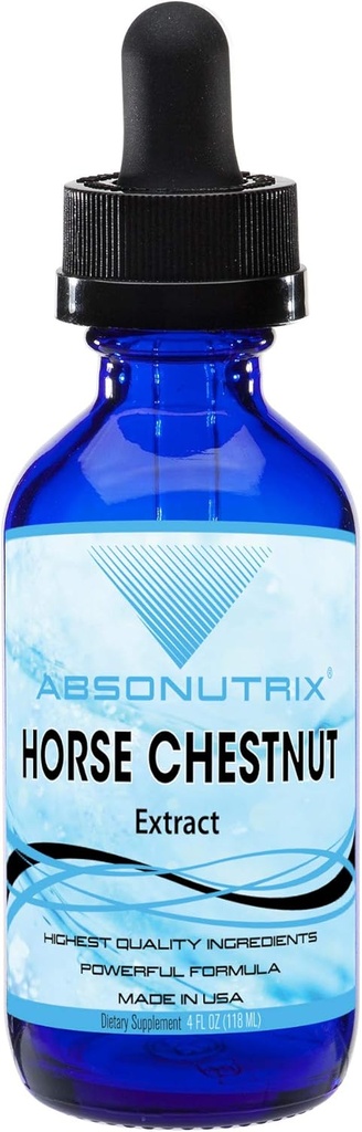 Absonutrix Horse Chestnut Extract 550 mg 4 Oz Drops, 200 Hizmet, Yardımlar Detoxify, Geliştirs Circulation, Third-Party Tested, General Health Support, Nutritional Boost, Made in USA