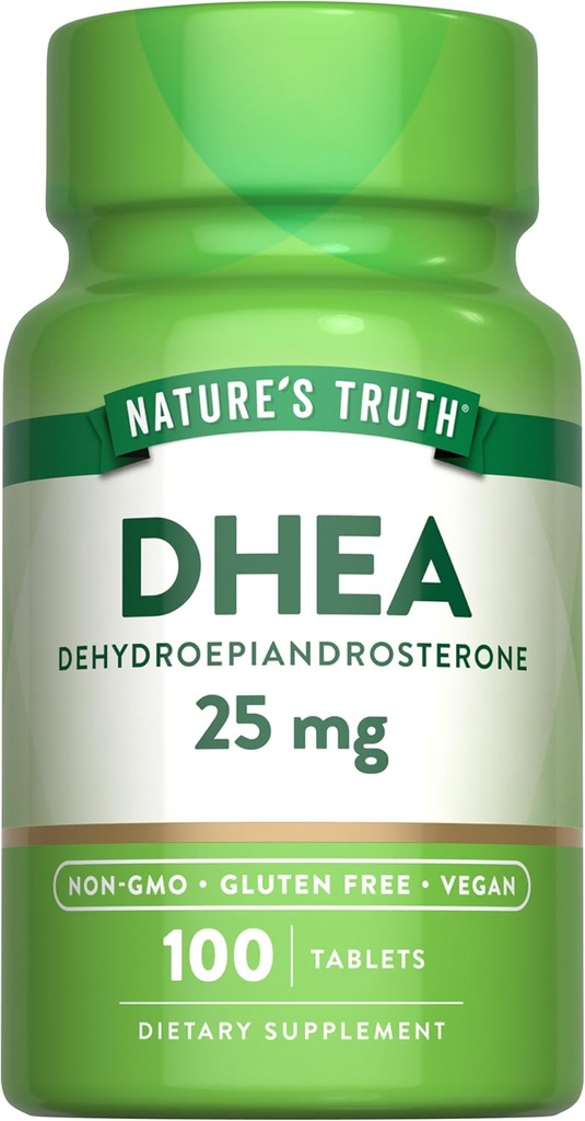 Nature's Truth DHEA 25 mg Tabletler | 100 Kont | Vegan, Non-GMO & Gluten Free Supplement
