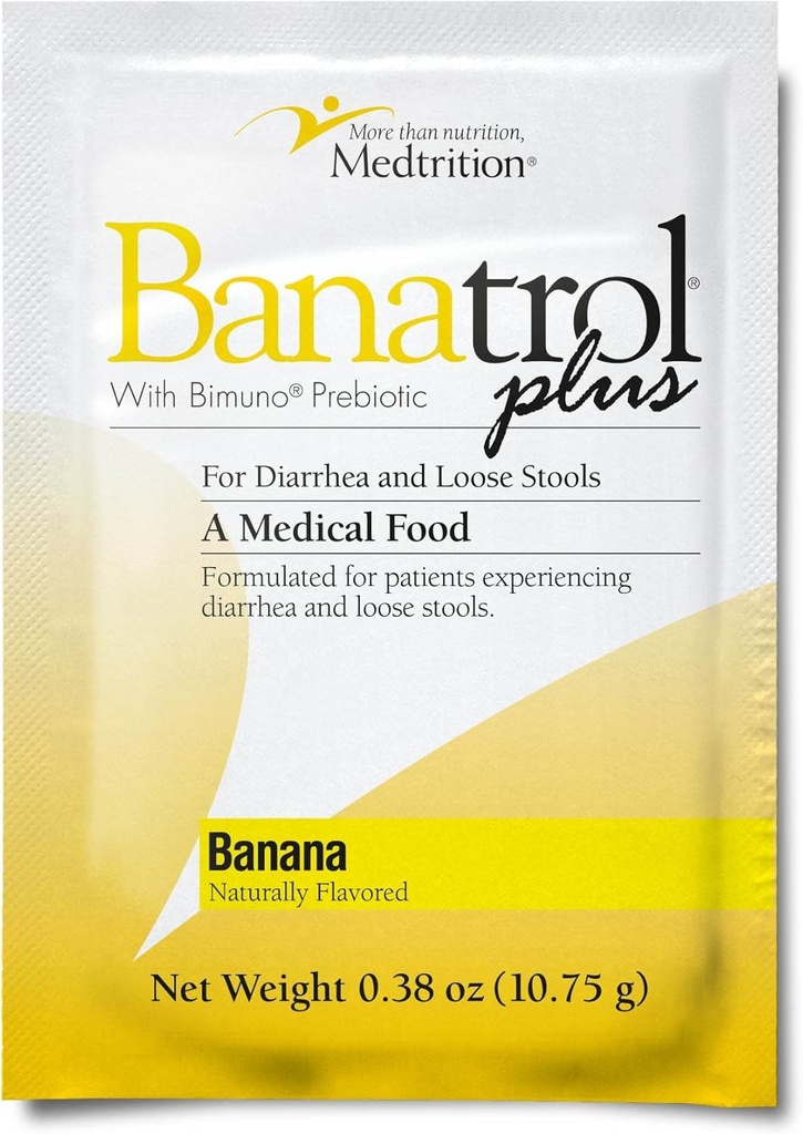 Medtrition Banatrol φυσικό αντι-διαρρηκτικό με τα προβιοτικά, ανακούφιση για IBS, επαναλαμβανόμενη διάρροια, κλινικά υποστηριζόμενη ιατρική τροφή, μη-συντηρητική, 21 υπηρεσίες (Banana)