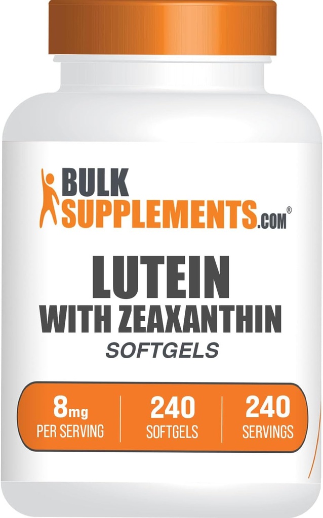 BulkSupplements.com Lutein with Zeaxanthin Softgels - Zeaxanthin Plus Lutein, Lutein ve Zeaxanthin Supplements, Eye Vitamins - Gluten Free, 1 Softgel per