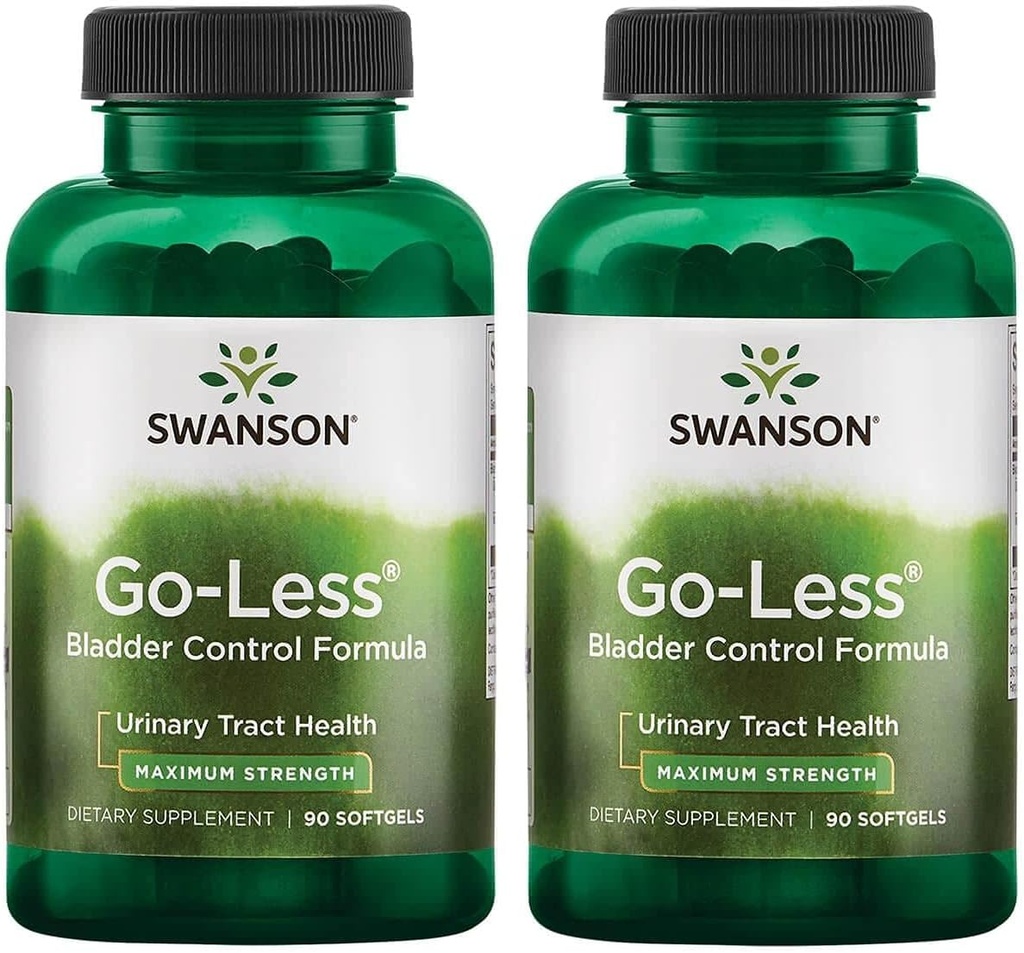 Swanson Go-Less Bladder Control Formula - Urinary Tract Health ve Sağlıklı Bladder Desteği - Candy Seed Seed Extract ile Yetişkinler için Doğal Supplement - (90 Softgels) 2 Pack