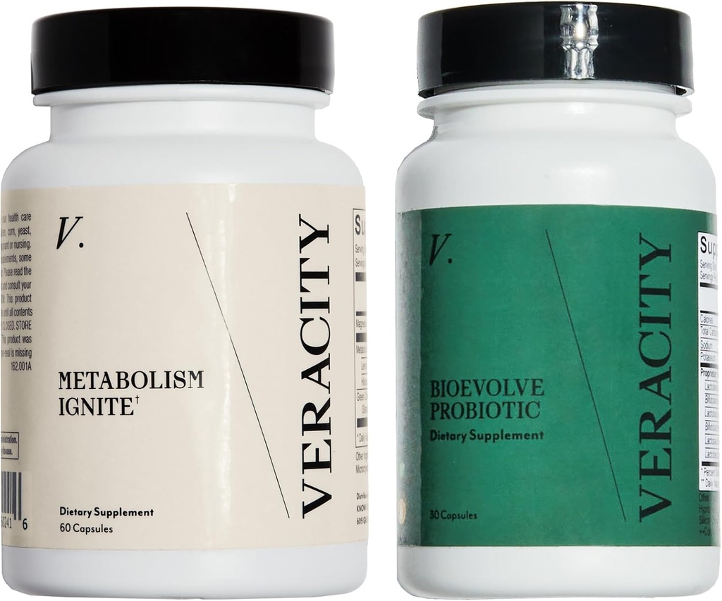 Veracity Ignite & Bioevolve Probiyotik - Boosts GLP-1'i Curb Açlık, Doğal Metabolik Desteği, Gut Health - Klinik olarak Kovulmuş Açlık Yönetimi GLP Kadınlar ve Erkekler için Tamam