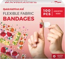 Çiçek Bandajları, Bandajlar Çeşitli Paket 100 Kont, Çocuklar Yetişkinler için Fun Designs, Gentle Adhesion Soft Breathable, Latex Free, İlk Yardım Tankları için Kullanımı