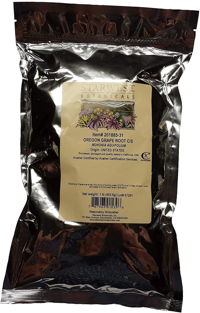 Oregon Grape Root C/S Wildcrafted - Mohonia aquifolium, 1 lb, (Αστεροδυτικά Βοτανικά)