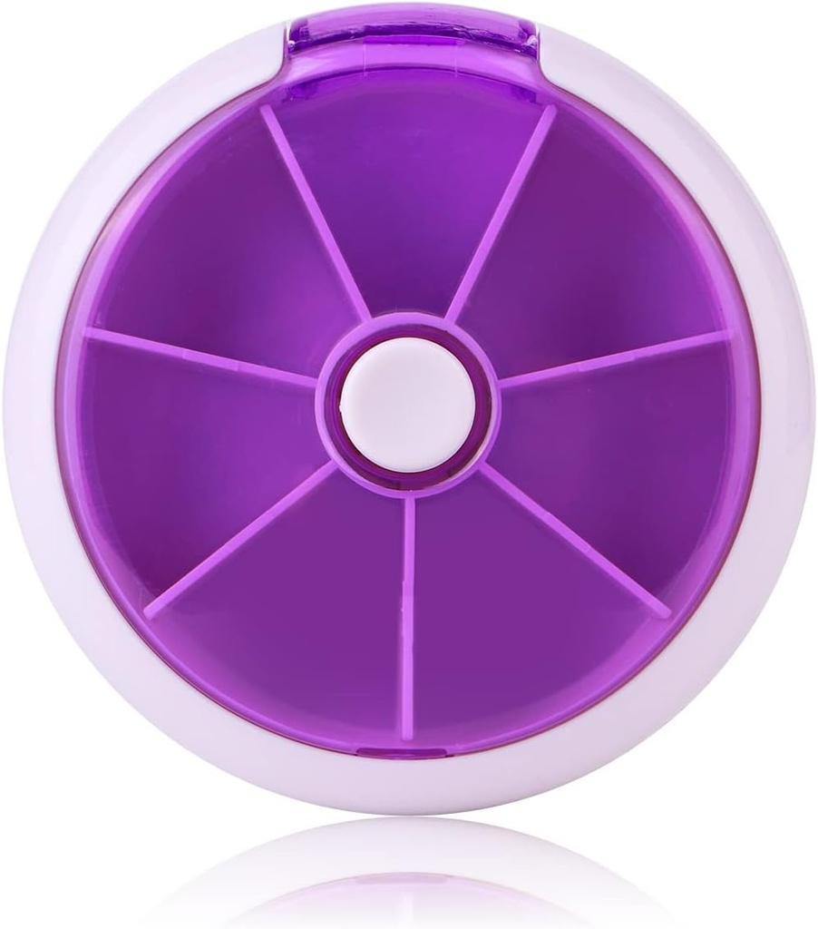 Creative Portable Mini 7 Gün Haftalık Geometrik Şekil Rotary Meyve Stil Pill Storage Case Box (Purple)