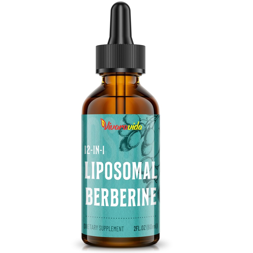 Συμπλήρωμα HCl βερβερίνης 3000 mg - Liposomal Berberine HCl Liquid - ενεργοποιητής AMPK με Turmeric, Ceylon Cinnamon, 12 φυσικά συστατικά - 2 fl oz