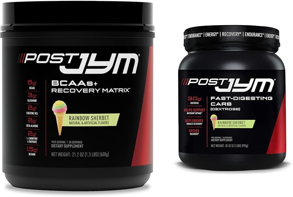 Post JYM Active Matrix Post-Workout BCAAs, Glutamine, HCL & More Rainbow Sherbet + Fast-Digesting Dextrose Carbs, 30 Hizmet