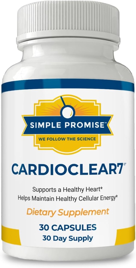 CardioClear7 - Coenzyme Q10 (CoQ10) 100 mg ve PQ 10 mg Kalp Sağlığı Shilajit ile Tamamlandı - Destekler Circulation, Cellular Energy & Cardiovascular Health - 30 Capsules