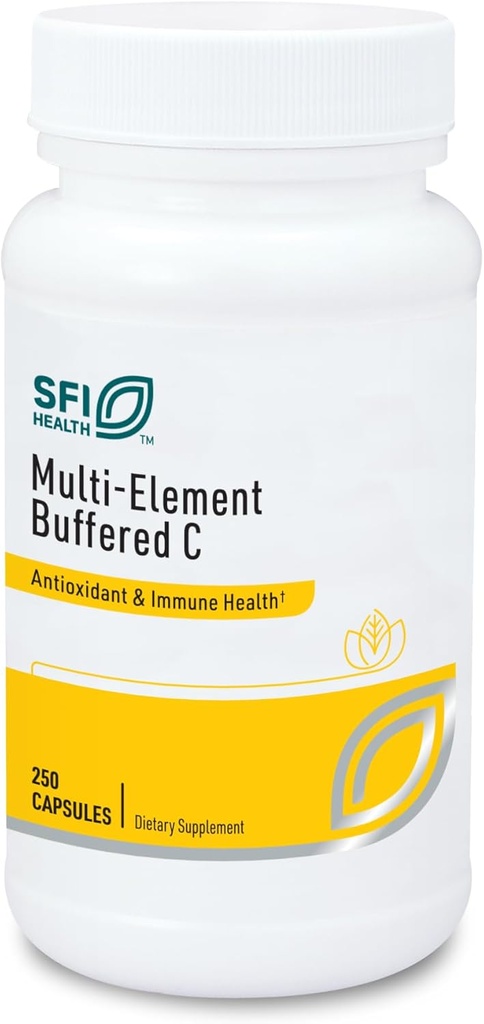 SFI Health Klaire Labs Buffered Vitamin C Capsules with Quercetin Bioflavonoids & L-Glutathione to Support Immune Function & Antioxy Protection - hipoallergenic & Gentle on Stomach (250 Capsules)