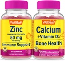 WellEvet çinko + Kalsiyum + D3, Gummies Sche - Great Tasting, Vitamin Supplement, Gluten Free, GMO Free, Chewable Gummy Gummy