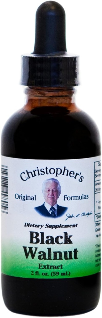 Christopher'ın Orijinal Formulas Black Walnut Extract, Herbal Liquid Supplement, 2 oz