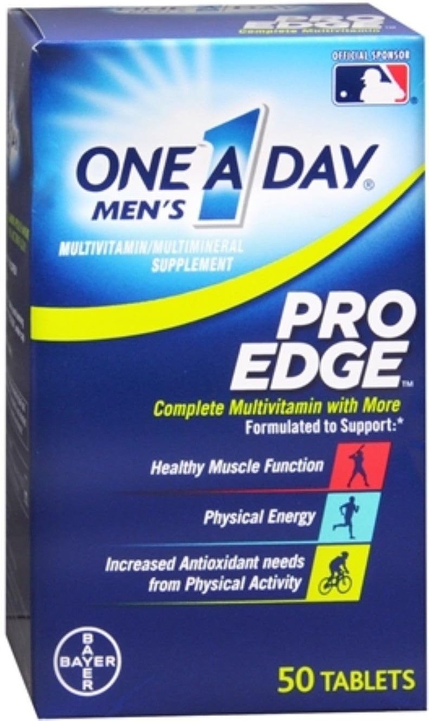 One-A-Day Men's Pro Edge Multivitamin, 50-Tablet Şişe