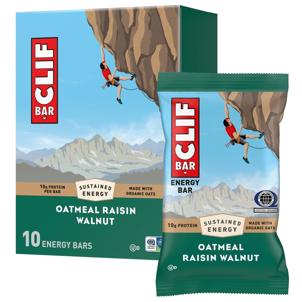 CLIF BAR - Ενεργειακά Μπαρ Πρωτεΐνης - Καρύδια Βρώμης Βρώμης - Κατασκευασμένο με Βιολογικές Βρώμη - Ενεργειακά Μπαρ - Μη ΓΤΟ - (10 Pack)