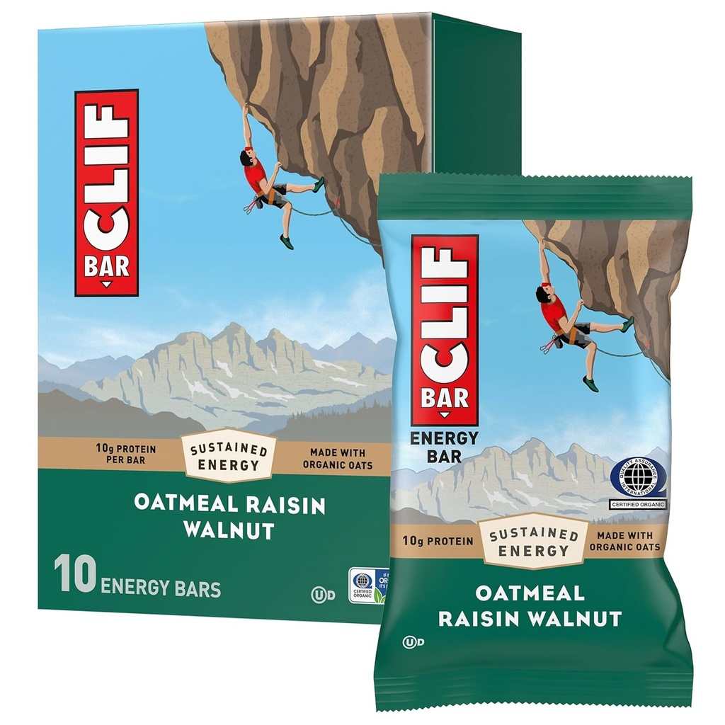 KLAÇ - Enerji Protein Barları - Oatmeal Raisin Walnut - Organik Oats - Enerji Barları - Non-GMO - (10 Pack)