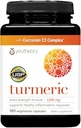 Youtheory Turmeric Extra Strength - 1.000 mg Turmeric Supplement - 10 mg Black Pepper - Curcumin Ortak Destek* - Soy, Süt & Gluten Free - 180 Vegetarian Capsules