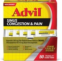 Advil Sinus Congestion ve Pain, Sinus Relief Medicine, Pain Reliever ve Ibuprofen ve Phenyleph HCl - 50 Kaplamalı Tabletler