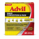 Advil Sinus Congestion ve Pain, Sinus Relief Medicine, Pain Reliever ve Ibuprofen ve Phenyleph HCl - 50 Kaplamalı Tabletler