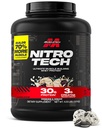 Kastech Whey Protein Tozu (Kurlar ve Krem, 4 Pound) - NitroTech Ultimate Muscle Building Formula Whey Protein Isolate - 30g Protein, BCAA 3g - Ambalaj Vary