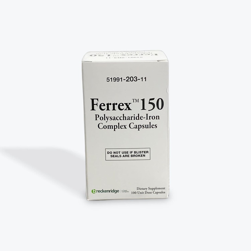 Ferrex 150 Polysaccharide Iron Complex Capsules Tarafından Breckenridge - 100 Ea