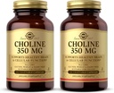 Solgar Choline 350 mg - 100 Sebze Kapsülleri, 2 Paket - Non-GMO, Vegan, Kosher - 200 Toplam Hizmet