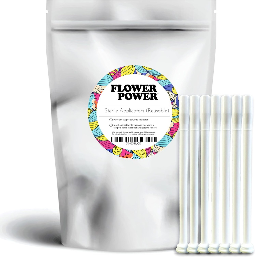 Flower Power Vaginal Suppository Applicators - Vaginal Suppository Applicator Pack for Boric Acid Suppositories Capsules - 7 adet.