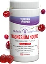 Magnesium Citrate Gummies - Χωρίς ζάχαρη, Vegan και μη-GMO για καλύτερο ύπνο και χαλάρωση - Χωρίς Αλκοόλ - Συμπλήρωμα μαγνησίου για ενήλικες, εφήβους και παιδιά - Cherry - 120 Chews