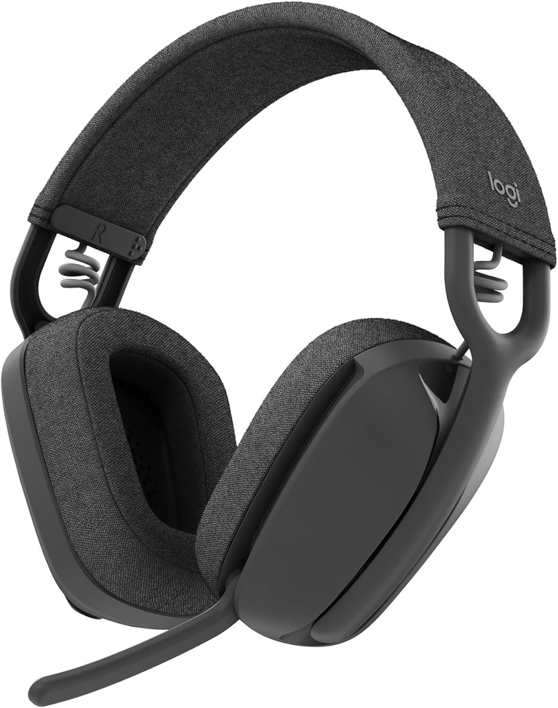 Logitech Zone Vibe 100 Lightweight Wireless Over Ear Headphones με Θόρυβος Ακύρωση Μικροφώνου, Advanced Multipoint Bluetooth Headset, Works with Teams, Google Meet, Zoom, Mac/PC - Graphite