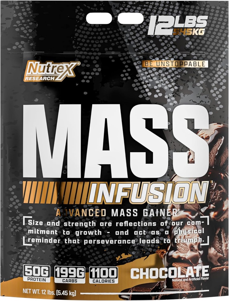 Nutrex Mass Infüzyon Chocolate Advanced Mass Winer protein Toz | 100% Whey Kilo Liger Shake | 12 Pound