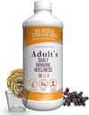 Buried Treasure Adult Daily Immune Wellness, 16oz with Dose Cup, Elderberry Echinacea VIT-C çinko, Mushroom Mix, Natural Immune ATM