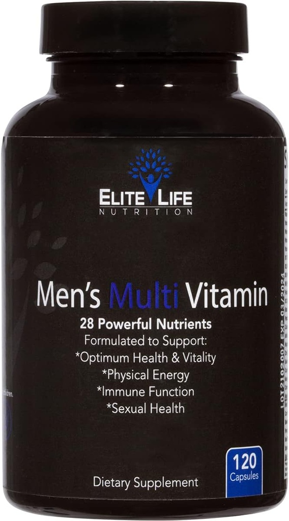 Erkeklerin Çok Vitamini - 28 Güçlü Nutrients, Vitaminler ve Mineraller - Erkekler için En İyi Multivitamin - Destekler Optimum Sağlık, Fiziksel Enerji, Immune System Function ve maksimum Vitality - 120 Capsules