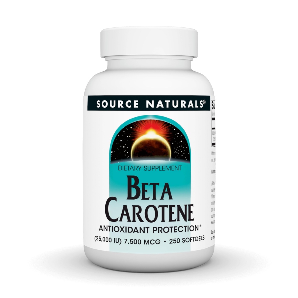 Source Naturals Beta Carotene 25000 iu Antioksi Koruma - Vücut tarafından A Vitamine - 250 Yumuşakgels