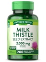 Nature's Truth Milk Thistle Supplement | 2000mg | 200 Capsules | Non-GMO ve Gluten Free Seed Extract | Silymarin Marianum