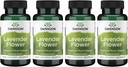 Swanson Lavender Çiçek - Geleneksel Mood Destekini Teşvik Etmek - Rahatlama ve Steady Nerves - (60 Capsules, 400 mg Her) 4 Pack