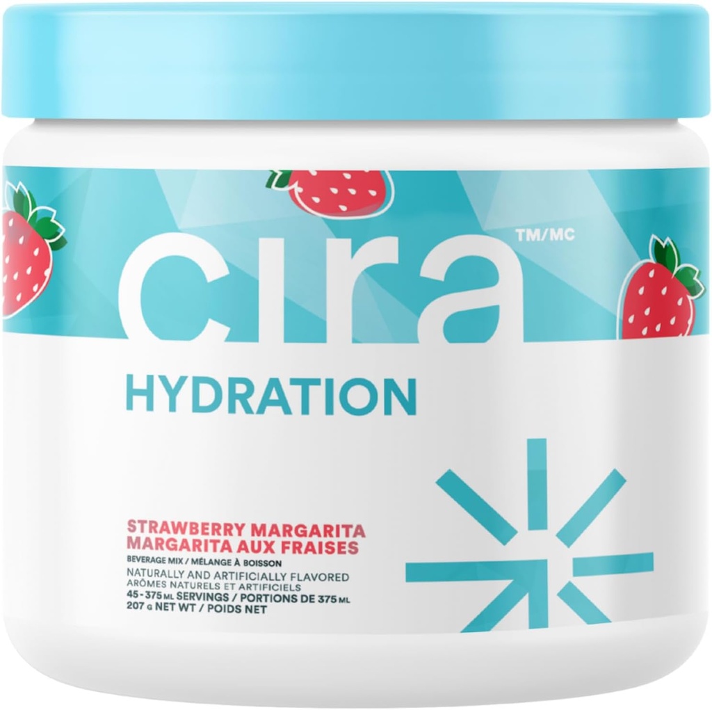 Cira Hydration Toz (45 Hizmet) - Elektrolyte Isınma Yardımı ve Kurtarma için Himalaya Salt ile Mix - Strawberry Margarita