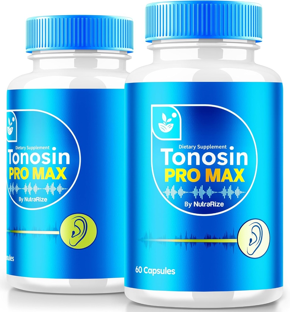 NutraRize (2 Pack) Tonosin Pro Max Κάψουλες, επίσημη φόρμουλα για την υγεία του αυτιού, All-Φυσικό συμπλήρωμα για την προώθηση της εσωτερικής υγείας του αυτιού, Premium υποστήριξη της ακοής, TonosinProMax Κριτικές (120 κάψουλες)