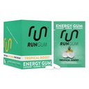 RUN GUM Tropikal Enerji Chewing Gum 50 mg Caffeine Taurine & B-Vitamins Per Piece, 24 Adet (Pazar 12) Sugar Free, Zero Calorie, No Aspartame, ve Gluten Free, 1 eame