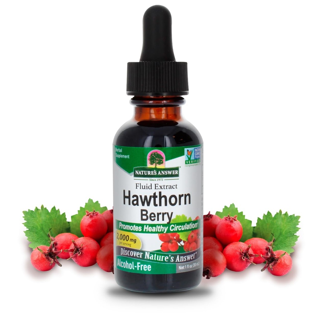 Doğanın Yanıtı Hawthornges | Sağlıklı Beslenme Fonksiyonlarını Destekliyor | Sağlıklı Kolesterol Seviyelerini Sağlıyor | Gluten-Free, Alkol Özgür, Kosher Sertifikalı ve Öngörüler 1oz