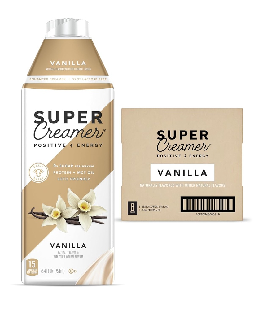 Sub COFFEE Creamer | SugarFree | 25.4 Fl Oz, 6 | Keto Kahve Kremer | 0g Sugar, 1g Protein, 15 Calories | Vanilla