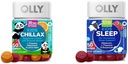 OLLY παιδιά chillax Gummies L-Theanine μαγνήσιο λεμόνι βάλσαμο 50 κόμης & ύπνος gummies 0.5mg μελατονίνη L θεανίνη χαμομήλι λεμόνι balm 50 κόμης