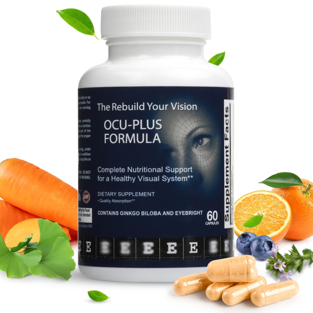 Ocu-Plus Formula, Eye Health Supplement for 50 Plus Yetişkinler - Lutein & Zeaxanthin, çinko, C, A, E, Copper Gluconate, Quercetin (60 Capsules)