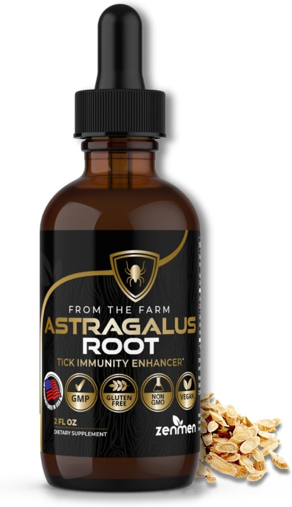 Zenmen Astragalus Root Organic Tincture - Tick Immune Support and Immunity Supportr, Antioksis Kaynağı - ABD'de Made in the USA