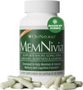 MemNivia Brain Supplements for Memory & Focus | Dual-Sage Stem Cell Formula with Cognivia®, Bacopa, Holy Basil & Ginger | Klinik Proven mental Clarity Support | 60 Capsules (1 Şişe) | ABD Made