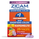 Zicam Ψυχρή θεραπεία ψευδάργυρος RapidMelts, Elderberry Citrus Flavor, Ομοιοπαθητική, Ψυχρή μείωση της ιατρικής, βραχυκύκλωμα κρύο διάρκεια, 25 κόμης
