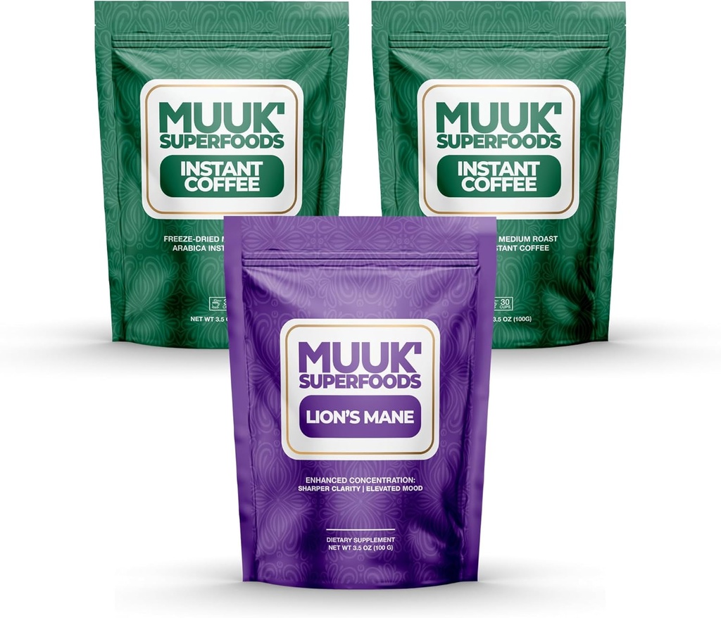 MUUK'un SFOODS | Mushroom Coffee Start Kit Sche | Organik Lion's Mane & Organic Instant Coffee | 60 Hizmet