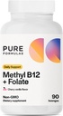 SafFormulas Me12 + Folate Supplement, 1000 mcg of Me12 Supplement, 665 mcg of Folate, Cherry Vanilla Flavor, Metilated Vitamin B 12 - Non-GMO, 90 Lozenges