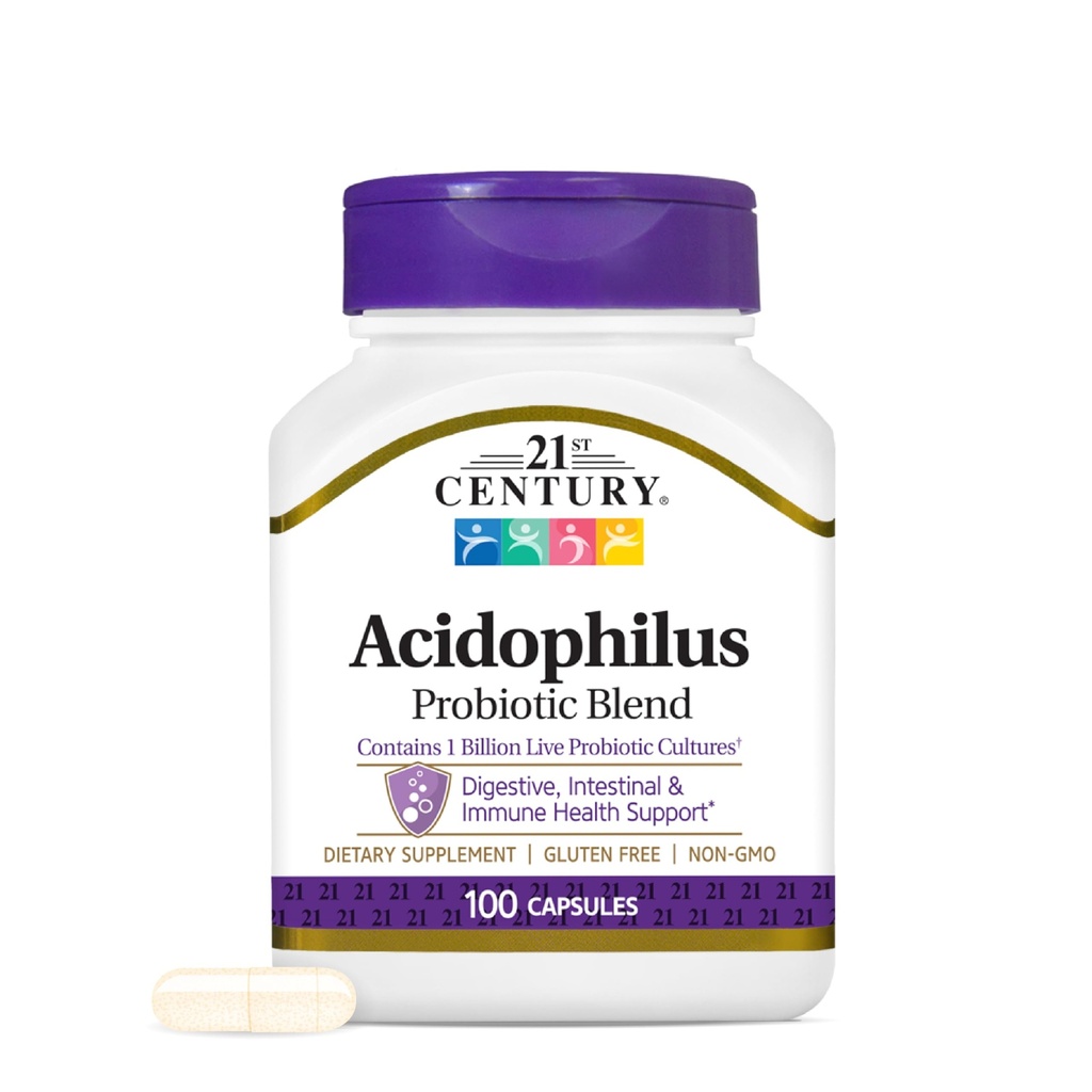 21. Yüzyıl Asitofilus Capsules, 100 Kont (21339)