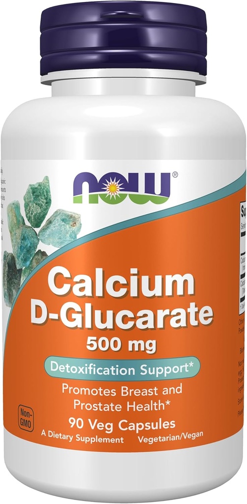 NOW Συμπληρώματα τροφίμων, D-Glucarate ασβεστίου 500 mg, Υποστήριξη αποτοξίνωσης *, 90 κάψουλες Veg