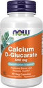 NOW Συμπληρώματα τροφίμων, D-Glucarate ασβεστίου 500 mg, Υποστήριξη αποτοξίνωσης *, 90 κάψουλες Veg